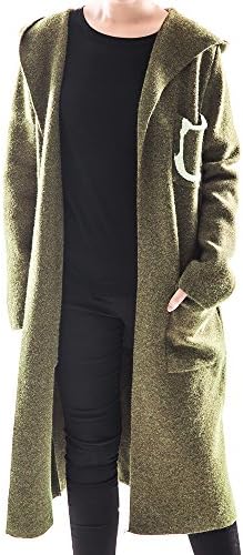 OYEAHGIRL Women Open Front Draped Knit Shawl Cardigan With Big Pockets (Army Green)