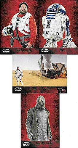 2015 Star Wars The Force Awakens Series 1 Gold Parallel Lot Of 4 Cards ALL #/100