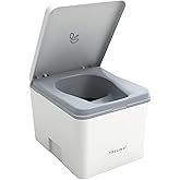 TRELINO Composting Toilet Evo S White, Portable Toilet for Camping & Outdoor, Odorless, 1.2 gal & 1.6 gal Capacity, 13 x 15.4