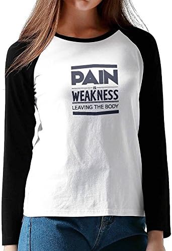 DecorMyGarden Pain Is Weakness Leaving Body Fall Women's Casual Graphic Raglan Long Sleeve T Shirt
