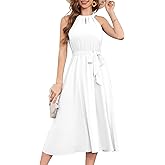 Bbonlinedress Women Halter Chiffon Wedding Cocktail Bridesmaid Summer Dress Formal Beach Prom Party Maxi Flowy Sun Dress