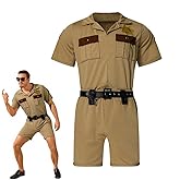 LILLIWEEN Mens Reno Lt Dangle Costume Police Sheriff Troopers Uniform Suit