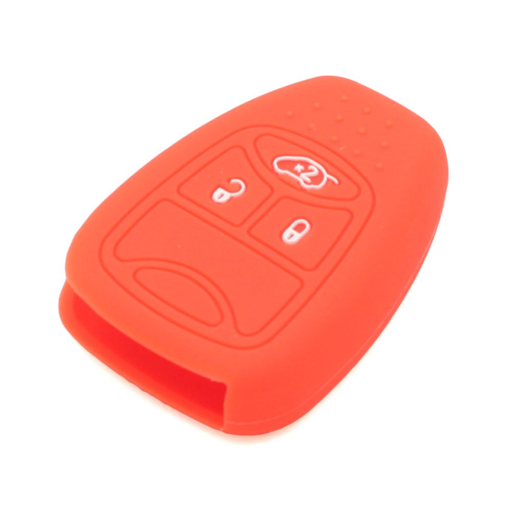 BROVACS Silicone Cover Protector Case Holder Skin Jacket Compatible with CHRYSLER DODGE JEEP Remote Key Fob CV4751 Orange