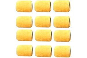 12 Pcs 3-Inch ALAZCO 3/8 Nap Polyester Small Paint Roller Refill Covers NO SHED Premium for Indoor Outdoor Projects Painting Trims Cabinets Furniture Doors Walls Edges Corners