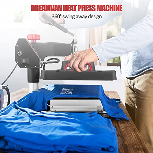 Heat Press Machine 15"x12"Upgraded 5 in 1 Tshirt Heat Press Combo
