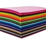 flic-flac 44PCS 4 x 4 inches (10 x10cm) Assorted Color Felt Fabric Sheets Patchwork Sewing DIY Craft 1mm Thick