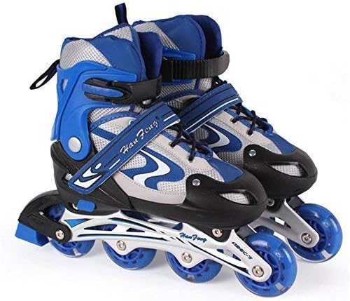 Tabu Toys Adjustable 4 Wheels Inline Roller Skates Size Medium/High Quality Adjustable Inline Skates for Kids (Blue)