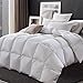 Luxurious All Seasons White Goose Down Comforter-Solid White Hypo-allergenic Duvet Insert 1000 Thread Count , 700+Fill Power 100% Cotton Shell Down Proof With Tabs ( King, White / Lightweight Warmth )