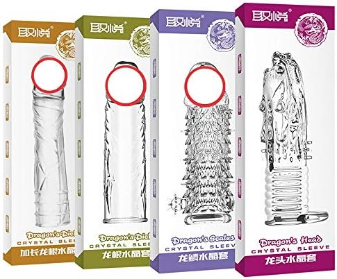 sinmis Silicone Spike Con-Dom Reusable Quality Type Permanent Bump Enhance 4 PCS Dragon Series