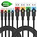 Micro USB Cable, 4Pack 6.6FT/2M Foxsun Premium Nylon Braided Tangle-Free USB 2.0 High Speed Data Sync Charger Cables For Samsung, HTC, Motorola, Nokia, Kindle, Tablet and more(Red, Orange, Blue,Green)