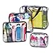 Clear Makeup Bags, Travel Bag/Travel Toiletry Bag Kit 4 Pack Travel Toiletry Cosmetic Bag Portable Waterproof PVC Organizer Case for Men & Women(4 pack, 3 size)
