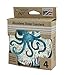 Monterey Bay Octopus 4-Pack Round Absorbent Stone Coasters with Protective Cork Backing Manufactured in The USA