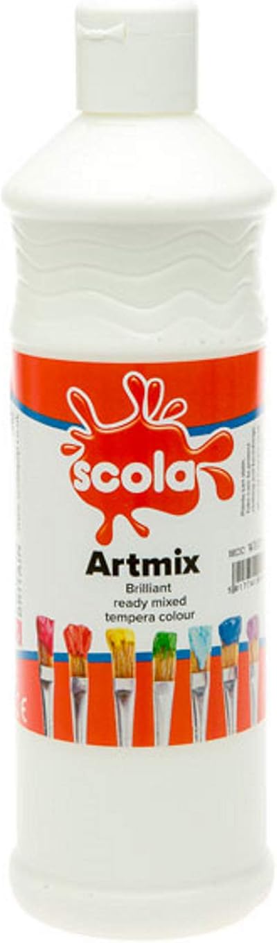 Scola Artmix Water Based 600ml White Poster Paint Ready Mixed