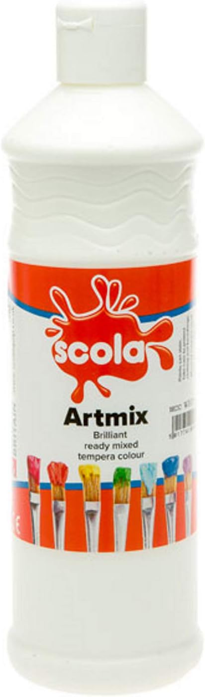 Scola Artmix Water Based 600ml White Poster Paint Ready Mixed