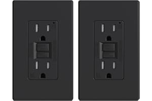 ELEGRP GFCI Outlet 15 Amp, Self-Test GFI Electrical Outlet with Thinner Design, TR Tamper Resistant GFCI Receptacle, Ground F