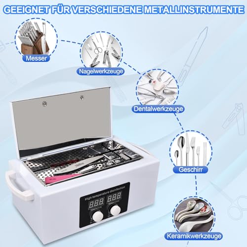 300 W Hot Air Steriliser Disinfectant with High Temperature Dryer & Timer | Steriliser for Tools & Wipes | Ideal for Dentist, Laboratory, Beauty Salon & Nail Studio