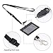 Wisdompro 2-Sided PU Leather ID Badge Holder with 1 ID Window and 1 Card Slot and 1 Piece 23 Inch Adjustable Polyester Detachable Neck Lanyard Strap (Holds 3 to 4 Cards) - Black (Horizontal)