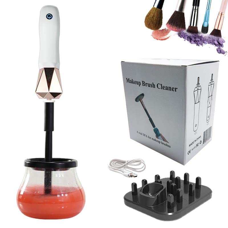 Onlineforu LTD Electric Makeup Brush Cleaner & Dryer Machine – USB Rechargeable, Fast-Drying Spin Cleaner for All Cosmetic Brushes – Deep Clean & Dry in Seconds