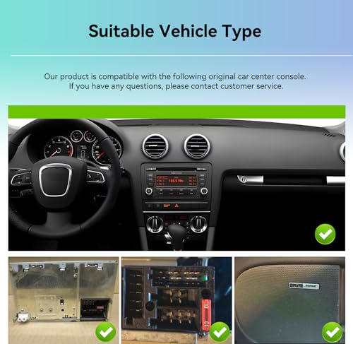 8 Cores 6G+128G Android Car Radio for Audi A3 S3 RS3 8P 8VS 8PA 2003-2012 Carplay Android Auto Wireless with 9'' Touch Screen FM/RDS/EQ/DSP WiFi GPS Panoramic 360° Steering Wheel Controls Reverse