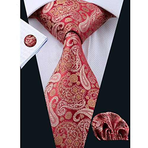 UPC 645195450126, Hi-Tie Red Silk Tie for Men Paisley