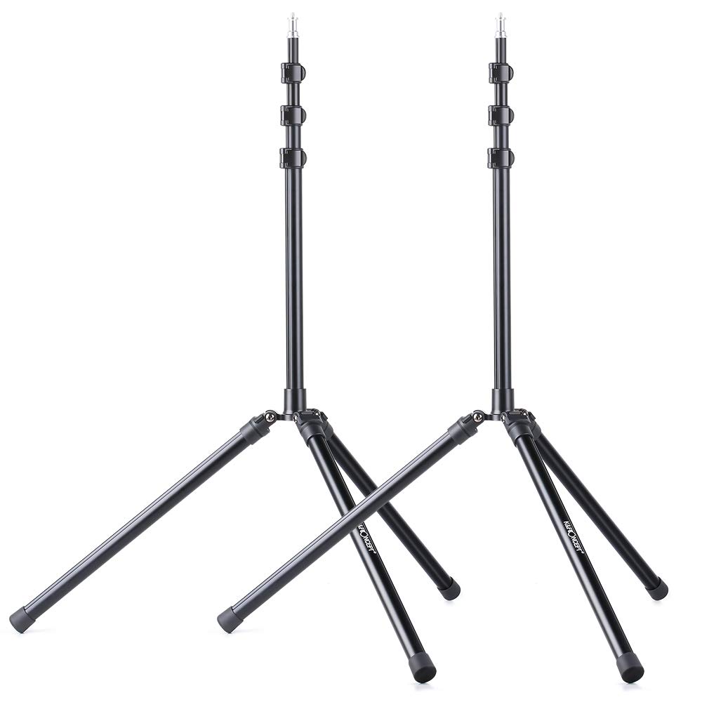 K&F CONCEPT Aluminum Light Stand 6.56Ft/2m/78.7" Adjustable Lighting Tripod Stand for Studio Light, Reflectors, Softboxes, Max Load 8.8lbs/4kg (2 Pack)