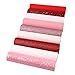 David Angie 9 PCS Red Pink Series Glitter Leather Sheet Valentine's Day Theme Faux Leather Sheet 7.7