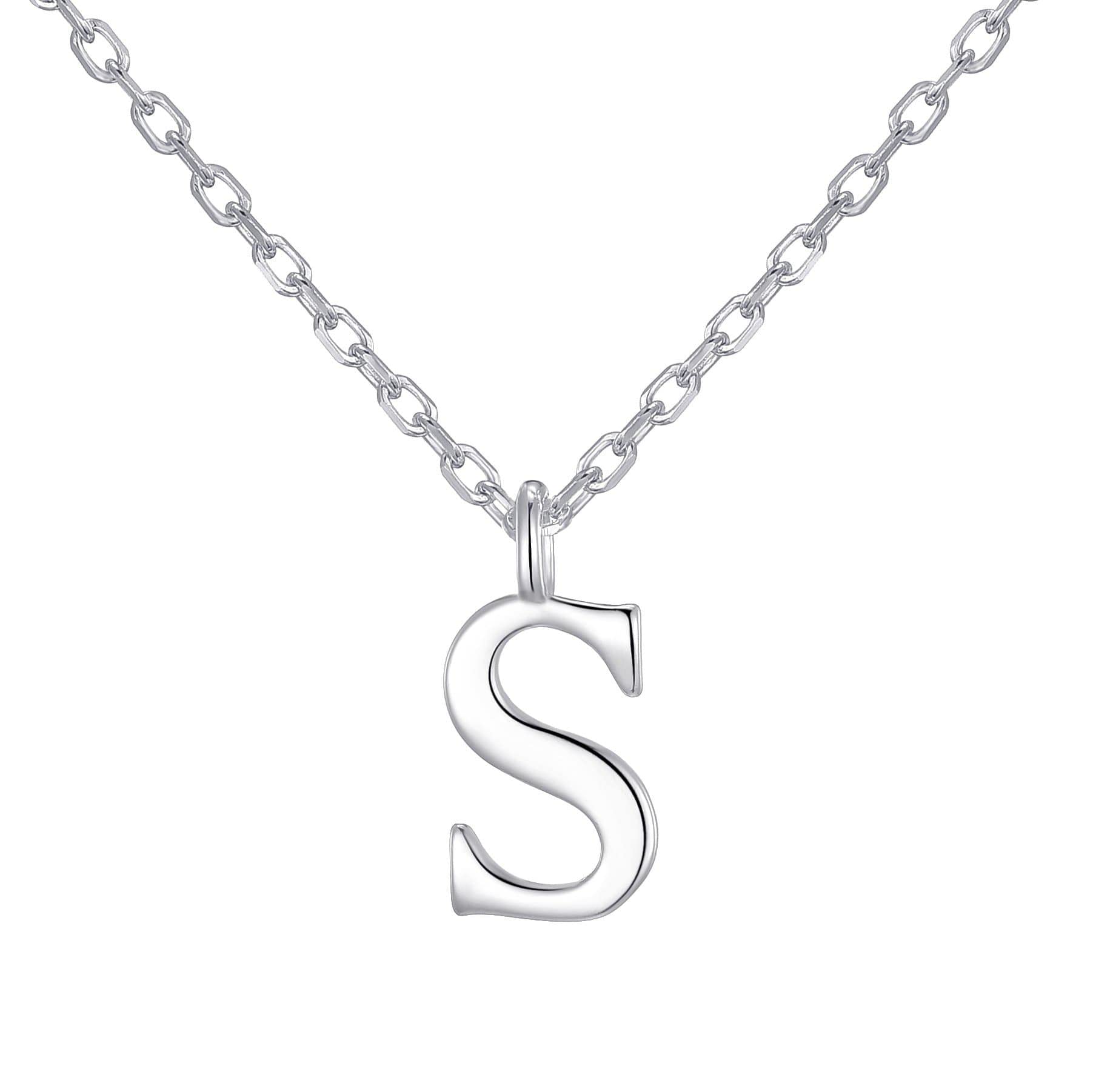 Philip Jones Sterling Silver Initial S Necklace