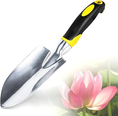 Showvigor Garden Trowel and Wide Shovel with Ergonomic Handle Yellow