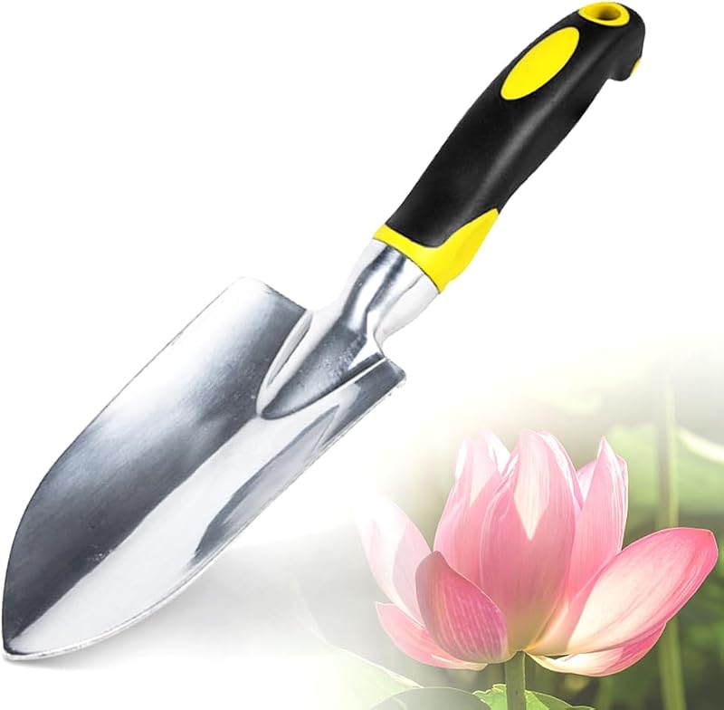 Showvigor Garden Trowel and Wide Shovel with Ergonomic Handle Yellow