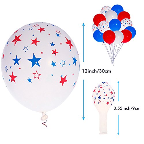 image for Patriotic Decorations Star Latex Balloons (100PACK)Lumiparty 4th of ju