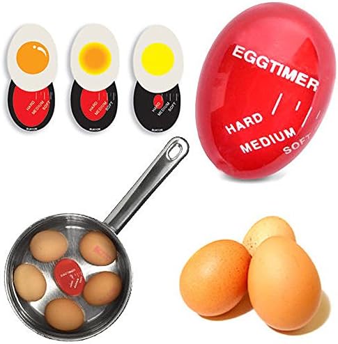 TeeNoke Egg Color Changing Timer Yummy Soft Hard Boiled Eggs Cooking Kitchen Tools