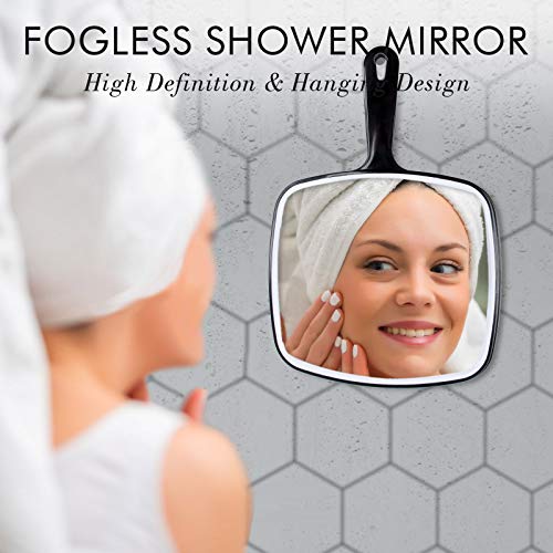 12.5'' X 8.8'' Large Hand Mirror with give Away Eyebrow Trimmer, Handheld Vanity