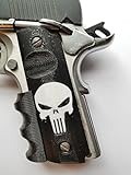 Punisher 1911 Finger Grips in White on Black