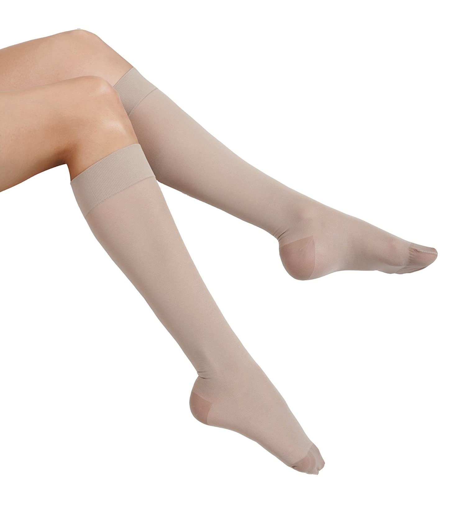 GABRIALLA Knee High Sheer Compression Socks for Women - 15-20 mmHg Graduated Compression Stockings for Varicose Vein, Swelling, Edema & Circulation - Medical Closed Toe Sheer Socks