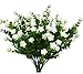 Beebel Artificial Flower Greenery Plants for Home Kitchen Dining Room Hanging Planter Garden,4 Bundles / White