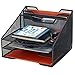 Bonsaii Metal Mesh Desktop Letter & File Organizer Tray with 3 Tray and 2 Vertical Sections, Black (W6488)
