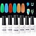 Candy Lover Fluorescent Gel Nail Polish, 6 Colors Glow in the Dark Selected Bright Christmas Night Party Set - UV LED Soak Off Dramatic Nail Gel Polish Night Party Varnish Kit