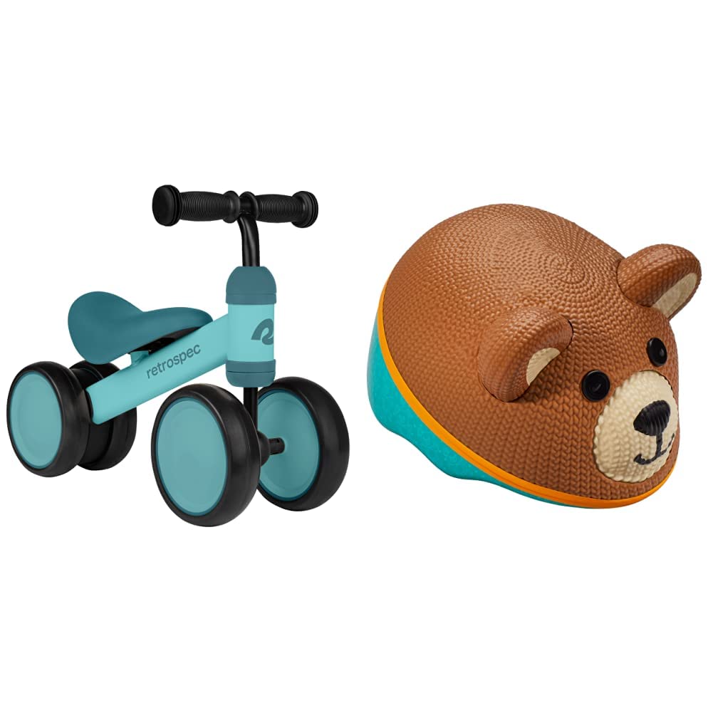 Retrospec Cricket Baby Walker Balance Bike + Schwinn Kids Bike Helmet