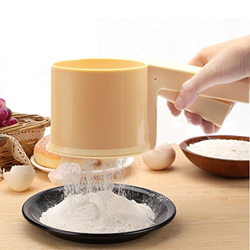 Longay 1PCS Plastic Cup Shape Flour Sieve Powder Sifter Baking Icing Sugar Shaker with Handle Bake Tool - Thumbnail 4
