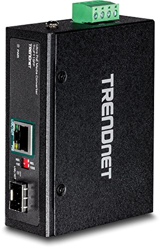 TRENDnet Hardened Industrial SFP to Gigabit UPoE Media Converter, IP30 Rated Housing, Includes DIN-rail & Wall Mounts, Operating Temp. -40 to 75 C (-40 to 167 F), TI-UF11SFP