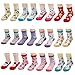 ShoppeWatch 12 Pairs Baby Toddler Socks with Grips Anti-Slip Non-Skid Bottoms For Kids Infant Babies Girls 2T and 3T Walkers BBSK15G
