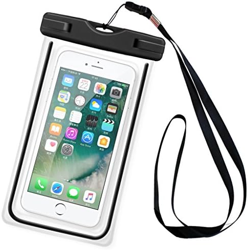 MiniKIKI Universal Waterproof Bag for iPhone7plus Transparent Seal 6 Inch Mobile Phone Cash Passport Bank Card Available-Black
