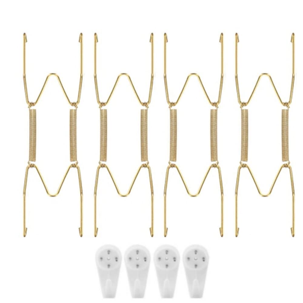 Plate Hangers for Walls - 4Pcs Plate Wall Hangers with Invisible Hook, Picture Hanging Wall Hooks for Decorative Plates and Art (10 Inch)