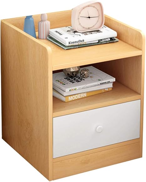 Amazon シンプルでモダン ベッドサイド 収納ラック ソファー サイドチェストオープン収納棚収納引き出し 40x34x50cm サイドテーブル オンライン通販