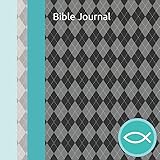 Bible Journal: Teen Boys Daily Bible Reading and Prayer Notebook with Gray Argyle and Light Teal Cov by Currant Lane