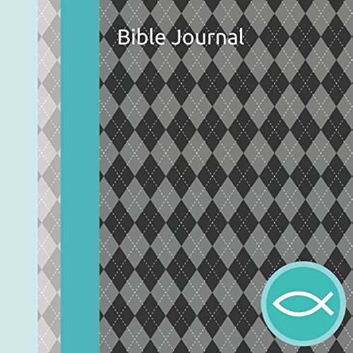 Bible Journal: Teen Boys Daily Bible Reading and Prayer Notebook with Gray Argyle and Light Teal Cov by Currant Lane