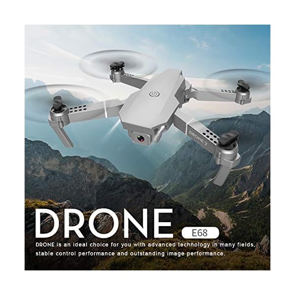 Greaked E68 Fernbedienung Verbesserte Drohne Weitwinkel 4K 720P 1080P HD Kamera Quadcopter Faltbar WiFi FPV Vierachsen… – Bild 3