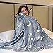 DECOSY Plush Blanket 60''x80'', Super Soft Cozy Velvet Star Shining Luminous Blanket, Glow in The Dark Blanket Couch Blankets and Throws Birthday Dark Gray