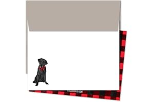Koko Paper Co Labrador Retriever Blank Notecards | 25 Flat Note Cards with 25 French Gray Envelopes | Printed on Heavy Card Stock