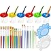 PAXCOO 28 Pack Paint Brushes for Kids, Kids Paint Brushes with Paint Cups Paint Tray Toddler Paint Brushes Art Party Paint Supplies for Kids Gift Back to School Supplies